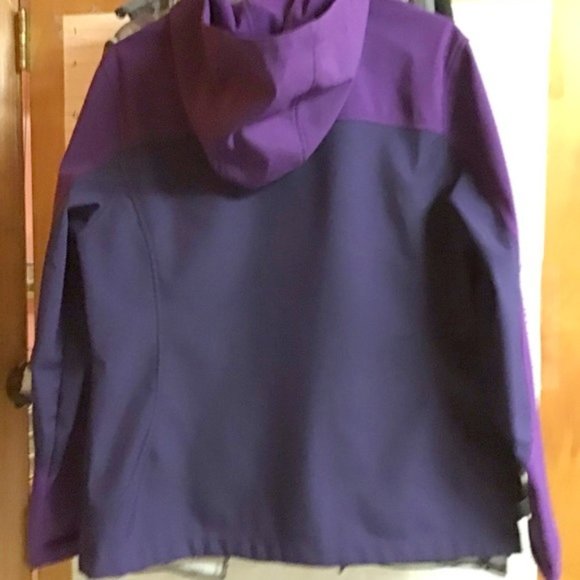 FREE TECH women’s hooded jacket sz L 12/14 PURPLE - Picture 5 of 14